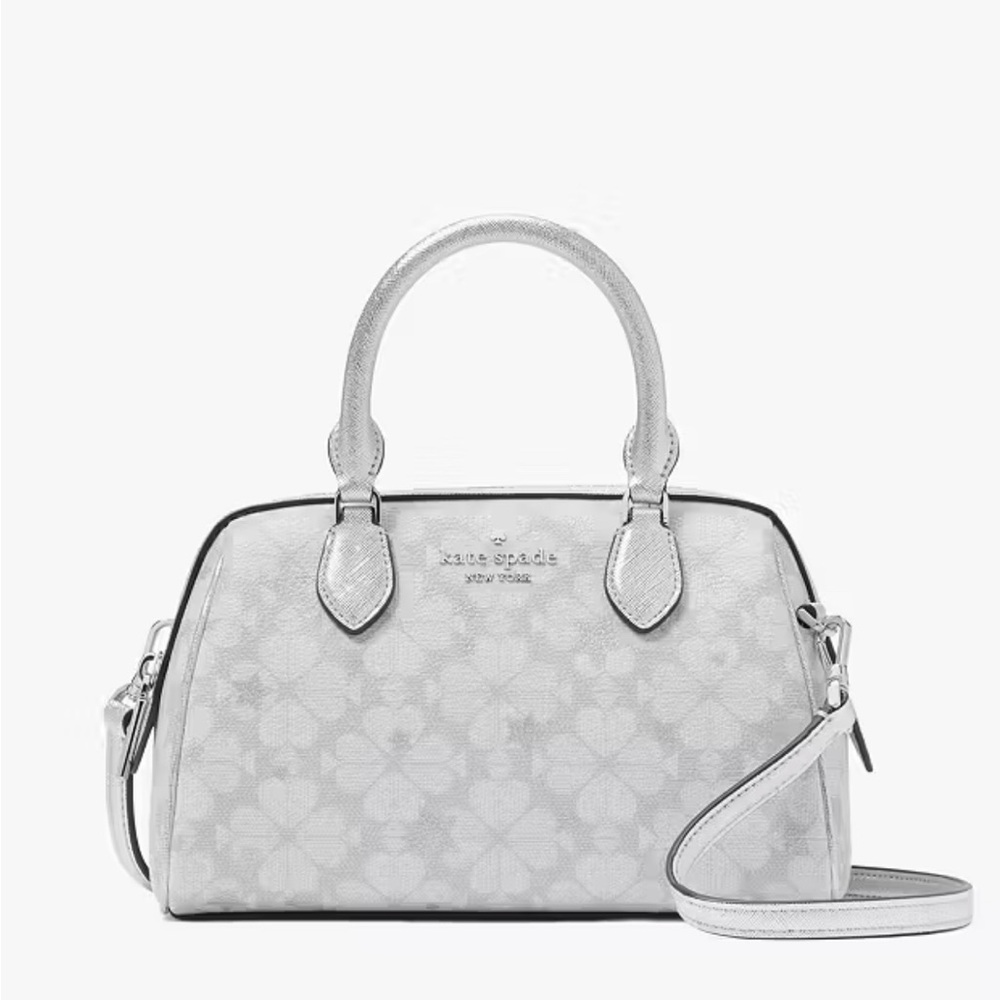 kate spade Silver White Floral Satchel